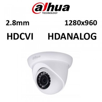Κάμερα Dahua HAC-HDW2120SP, HDCVI, HDANALOG, 1.3MP, 2.8mm Dome