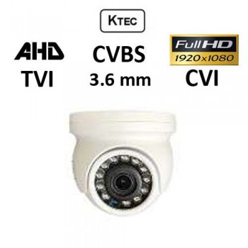 Κάμερα KTEC D200 MINI TVI / AHD / CVI / CVBS 1080P 3.6mm Λευκή Dome