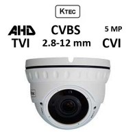 Κάμερα KTEC D500VW 2.8-12MM TVI/AHD/CVI/CVBS 5MP Λευκή Dome