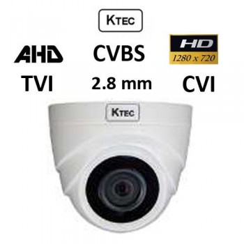Κάμερα KTEC D720PL TVI/AHD/CVI/CVBS 2.8mm Lens πλαστική Dome
