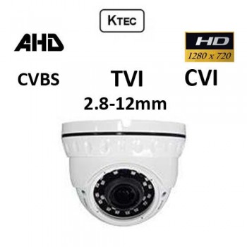 Κάμερα KTEC D720VW TVI / AHD / CVI / CVBS 720P 2.8-12mm Lens Dome