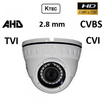 Κάμερα KTEC D720W TVI, AHD, CVI, CVBS 720P 2.8mm Λευκή Dome