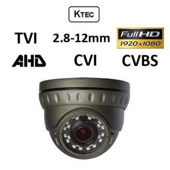 Κάμερα KTEC D200VG, TVI, AHD, CVI, CVBS, 1080P, 2.8-12mm Γκρι Dome