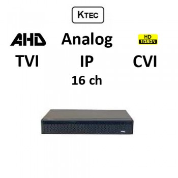 DVR KTEC KT-2016 5-BRID TVI, AHD, CVI, Analog, IP, 16ch 1080N