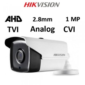 Κάμερα Hikvision DS-2CE16C0T-IT3F AHD / TVI / CVI / Analog 1MP 2.8mm Λευκή Bullet