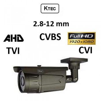 Κάμερα KTEC E200VG/72 AHD/TVI/CVI/CVBS 1080p 2.8-12MM Γκρι Bullet