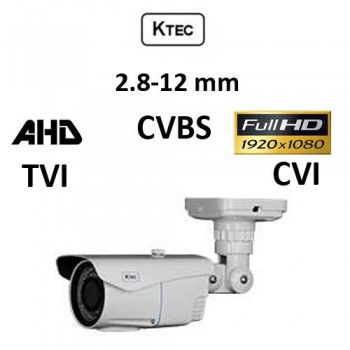 Κάμερα KTEC E200VW AHD/TVI/CVI/CVBS 1080p 2.8-12MM Λευκή Bullet
