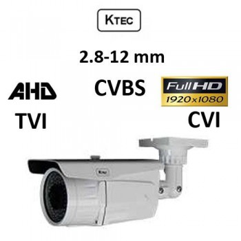 Κάμερα KTEC E200VW/72IR AHD/TVI/CVI/CVBS 1080p 2.8-12MM Λευκή Bullet