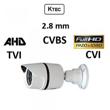 Κάμερα KTEC E200W/2.8mm AHD/TVI/CVI/CVBS 1080p Λευκή Bullet