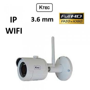 Κάμερα KTEC IP-E200 WIFI IP 1080P 3.6MM Λευκή Bullet