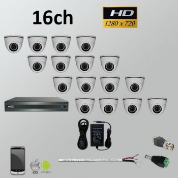 Σετ Σύστημα παρακολούθησης 16ch HD 720P AHD Dome