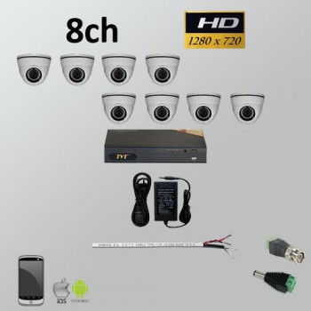 Σετ Σύστημα παρακολούθησης 8ch HD 720P AHD Dome